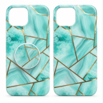iPhone 13 Case &mdash; Mint & Gold Marble