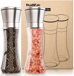 Salt and Pepper Grinder Set, Adjustable Coarseness Coarse & Fine Salt Shakers