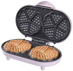 Bestron Double Waffle Iron for Classic Heart Waffles