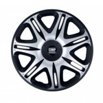 Set 4 hubcaps Ghost black/silver 13 inches OMP Speed