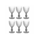 Wine glasses with crystal pattern, 330 ml, 6 pcs