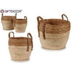 Set of Baskets Brown Natural Natural brown Straw