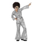 Costume for Children Disco Silver - 10-12 Years