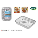 Set of trays Algon 18,2 x 13,5 x 3,8 cm Rectangular 4 Units