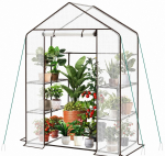 Sekey kasvuhoone 200&times;145&times;75 cm, stabiilne kilekasvuhoone, r&otilde;dule, 4 riiulit, XL