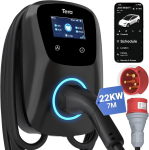 Tera Smart EV Wallbox Type 2 22 kW, Wi-Fi/Bluetooth, 7 m, must (W01-AM-B-32A)