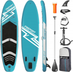 FBSPORT t&auml;ispuhutav SUP laud, 15 cm, komplekt alumiinium aeru ja pumbaga, j&auml;rvesinine (FBSPORT-11FT-SUP)