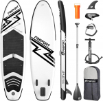 FBSPORT t&auml;ispuhutav SUP laud, 15 cm, komplekt alumiinium aeru ja pumbaga, mustvalge (FBSPORT-11FT-SUP)