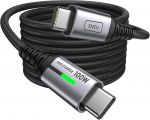 INIU USB-C kaabel 2 m, 100W PD 5A, QC 4.0, kiirlaadimine, nailon, Samsung, iPad, MacBook, Switch