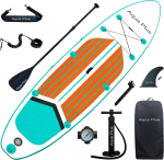 Aqua Plus t&auml;ispuhutav SUP laud, 15 cm, igale tasemele, komplekt: aer, pump, seljakott, turvan&ouml;&ouml;r, kanderihm, grafiti kollane