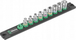 Wera A 4 socket magnet strip Zyklop socket set 1/4 (black/green, 9 pieces)