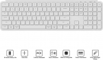 Keychron Ultra Slim Keychron B6 Pro 2.4G Wireless Keyboard (White) [B6P-K8].