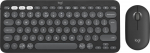 Logitech 920-012239 klaviatuur Hiir kaasa arvatud Universaalne RF juhtmeta &uuml;hendus + Bluetooth QWERTY US rahvusvaheline Grafiit
