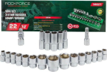 Rockforce ROCKFORCE NASADKI KR&Oacute;TKIE  6-KĄT. 22szt.1/2'' 10-32mm /WKŁADKA/P&Oacute;ŁKA