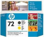 HP Matt-must ja kollane tr&uuml;kipea 72