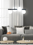 Candellux Lampa wisząca Candellux Nowoczesna lampa wisząca KAMA szklane kule zwis czarny