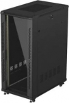 Lanberg 19-inch 27U floor-standing rack cabinet, 600x1000, glass door, (flat-pack), black
