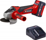 Einhell Power X-Change cordless angle grinder TC-AG 18/115 Li Kit, 18 Volt red/black, Li-Ion battery 4.0 Ah