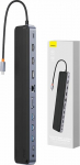 Baseus Hub 12w1 Baseus EliteJoy Gen2 series USB-C do 2xHDMI+ 3xUSB 3.0+ PD+ DP+ SD/TF+ RJ45+Type-C+ 3.5mm (dark grey)