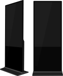 Vision Schlanker Beschilderungstotem mit integriertem 55''-Display - 4K-Auflosung - nur 22,3 mm dick mit abgerundeten Kanten - Vollglasfront - professionelles Display ohne internen Mediaplayer - integrierte Lautsprecher - 1 x HDMI-Eingang - ...