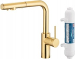 KFA Bateria kuchenna KFA KFA bateria kuchenna z funkcją filtracji wody i wyciąganą wylewką DUERO PURE STYLE PULL-OUT + filtr HYDRO+, brushed light gold 6623-112-39