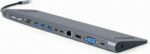 Gembird USB-C Hub HDMI GbE 5xUS B 2.0 3.1 3xUSB-C 1xPD