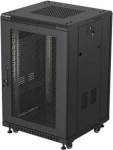 Lanberg 19-inch 18U floor-standing rack cabinet, 600x800, glass door, (flat-pack), black