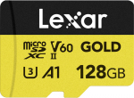 Lexar m&auml;lukaart microSDXC 128GB Gold UHS-II V60 A1