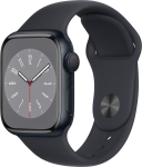 Apple Smartwatch Apple Watch 8 GPS 41mm Midnight Alu Sport Granatowy  (MNP53WB/A)