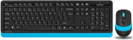 A4Tech Klawiatura + mysz A4Tech A4tech FG1010 FSTYLER set bezdr. kl&aacute;vesnice + my&scaron;i, modr&aacute; barva