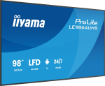 Iiyama LE9864UHS-B1AG infoekraan Digital signage lameekraan 2,49 m (98") WiFi 500 cd/m&sup2; 4K Ultra HD Must Sisseehitatud protsessor Android 24/7