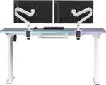 Ultradesk Biurko Ultradesk Biurko dla gracza QUEST, 140x70cm, 72-120cm, biało-szary