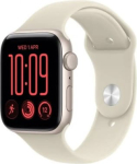 Apple Smartwatch Watch SE 3 GPS, 44mm Aluminium Case in Starlight, Starlight Sport Band - M/L