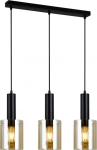Italux Lampa wisząca Italux Lampa sufitowa czarna nowoczesna Italux Sardo PND-5581-3-BK+AMB