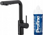 KFA Bateria kuchenna KFA DUERO PURE BASIC PULL-OUT BATERIA KUCHENNA Z FUNKCJĄ FILTRACJI WODY I WYCIĄGANĄ WYLEWKĄ + ZESTAW FILTRUJĄCY PROFINE BLUE S, CZARNA