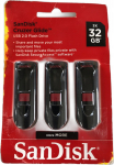 Sandisk Pendrive SanDisk SanDisk Cruzer Glide - USB-Flash-Laufwerk - verschlusselt - 32 GB - USB 2.0 (Packung mit 3)