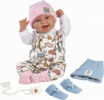 Llorens 84481 Lalka bobas śmiejąca się 44 cm Tala/Talo czapki + skarpetki w dw&oacute;ch kolorach