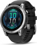 Garmin fēnix&reg; E AMOLED stainless steel with a black silicone band