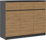Top E Shop 3D3S chest of drawers 120x40x97 cm, anthracite/artisan