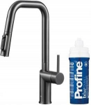 KFA Bateria kuchenna KFA KFA bateria kuchenna z funkcją filtracji wody i wyciąganą wylewką DUERO PURE STYLE PULL-OUT + zestaw filtrujący PROFINE BLUE S, gun metal grey 6623-313-61