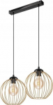 Lamkur Lampa wisząca Lamkur Lamkur Zoya 45399 lampa wisząca zwis metalowa loft klatka 2x60W E27 czarna/złota