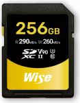 Wise SDXC UHS-II V90    256GB R:290MBs / W:260MBs  WI-SD-N256