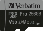 Verbatim Karta Verbatim Pro MicroSDXC 256 GB Class 10 UHS-I/U3 A2 V30 (47045)