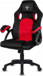 Lugano .Fotel obrotowy do biurka CARRERA M ALCANTARA BLACK + RED