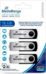 Mediarange Pendrive MediaRange MediaRange MR910-3 pamięć USB 16 GB USB Typu-A 2.0 Czarny, Srebrny