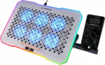 Rampage Podstawka chłodząca Rampage FREEZ pod laptop 9-17'' RGB 6 wentylator&oacute;w, srebrna