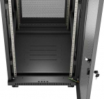 Lanberg Standing 19" 24U Rack Installation Cabinet 600&times;800 Black with Perforated Door and LCD (Flat Pack) V2