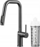 KFA Bateria kuchenna KFA KFA bateria kuchenna z funkcją filtracji wody i wyciąganą wylewką DUERO PURE STYLE PULL-OUT + zestaw filtrujący PROFINE SILVER S, gun metal grey 6623-314-61