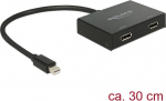 Delock Splitter 1x miniDisplayport > 2x Displayport (87695)