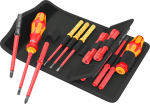 Wera Kraftform Kompakt VDE 18 Universal 2 Tool Finder, 18-piece, screwdriver red/yellow, including 2 plug-in handles, VDE interchangeable blades